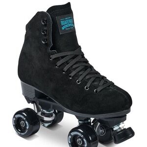 Black Suede Sure-Grip Boardwalk Plus Roller Skate